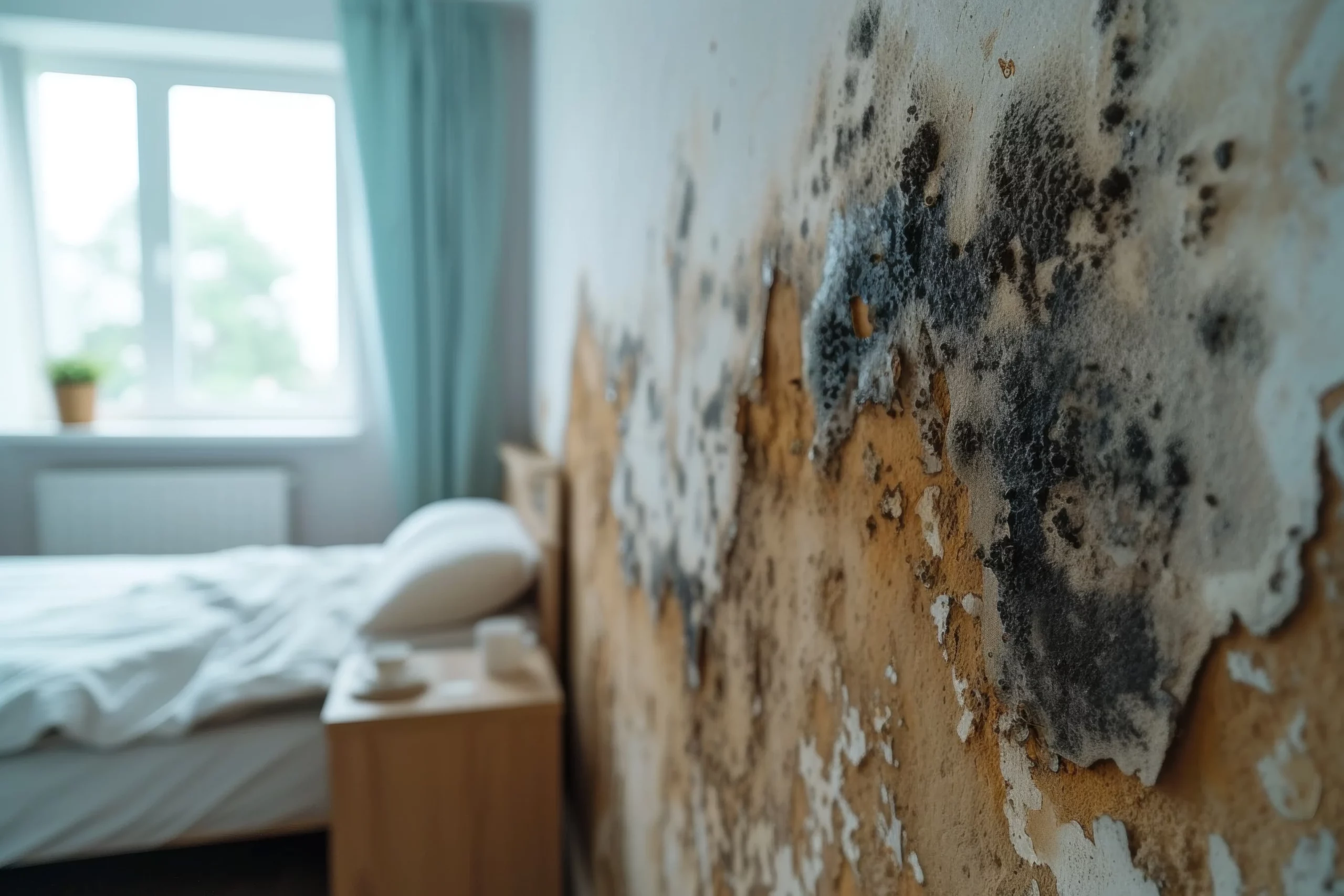 moldy-walls-bed-bedroom-generative-ai moldy-walls-bed-bedroom-generative-ai